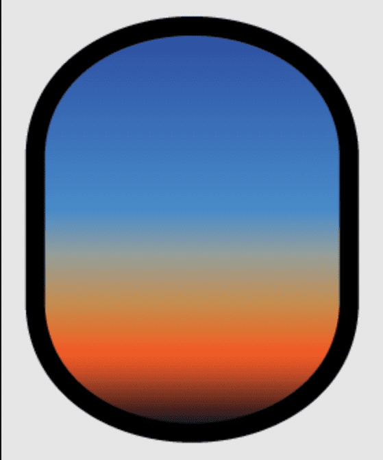 Airplane window with a sunset outside (the WorldTrips logo)